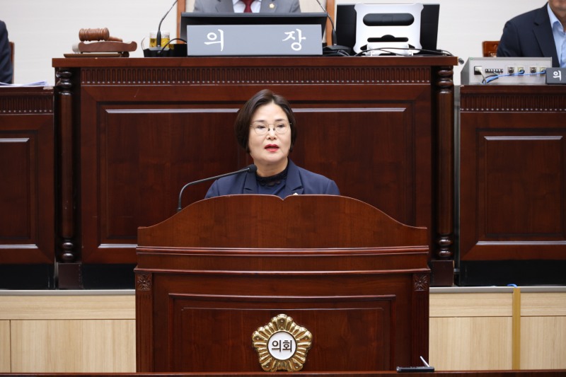 황금선 용산구의회 의원이 5분 자유발언을 펼치는 모습./사진제공=용산구의회