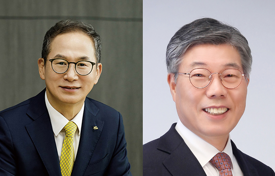 양종희 KB금융그룹 회장(왼쪽)과 황병우 iM금융그룹 회장 / 사진제공 = 각 사