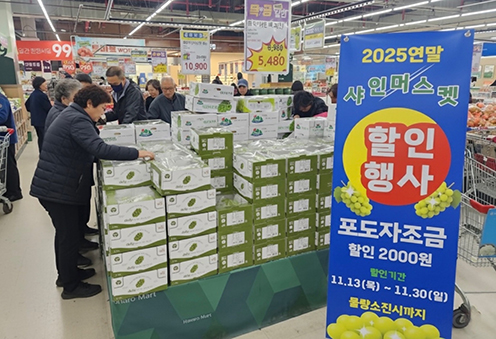 농협경제지주, 전국 하나로마트서 샤인머스캣 할인행사 실시