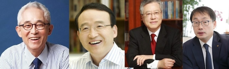 (왼쪽부터) 이용경, 남중수, 이석채, 구현모 전 KT CEO.