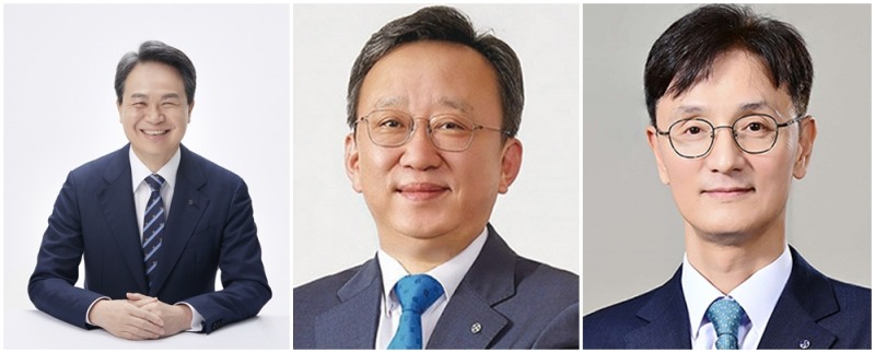 왼쪽부터 진옥동 신한금융 회장, 정상혁 신한은행장, 이선훈 신한투자증권 사장