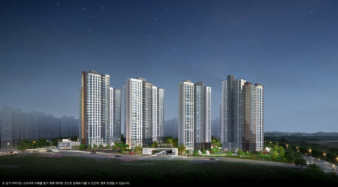 두산위브더제니스 센트럴 천안 투시도(야경)./자료제공=두산건설