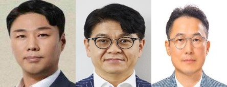 정현석 롯데백화점 신임 대표이사, 차우철 롯데마트·슈퍼 대표이사, 추대식 롯데온 대표이사(왼쪽부터)./사진제공=롯데