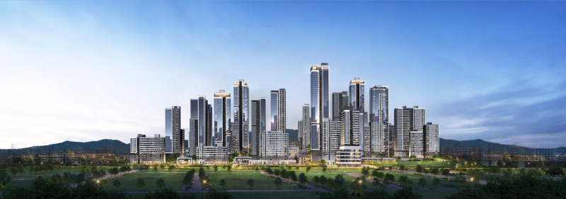 증산4구역 도심공공복합사업 단지 투시도./사진제공=DL이앤씨·삼성물산 컨소