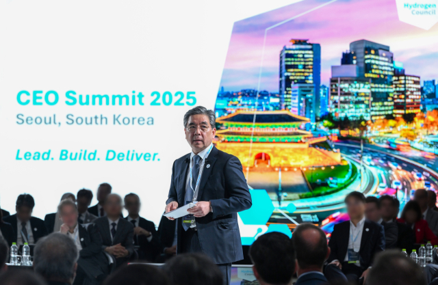 현대차그룹 수소 사업을 이끌고 있는 장재훈 부회장이 4일 일산 킨텍스에서 개박한 WHE 2025에서 수소 사업 강화 중요성을 강조했다. / 사진=현대차그룹