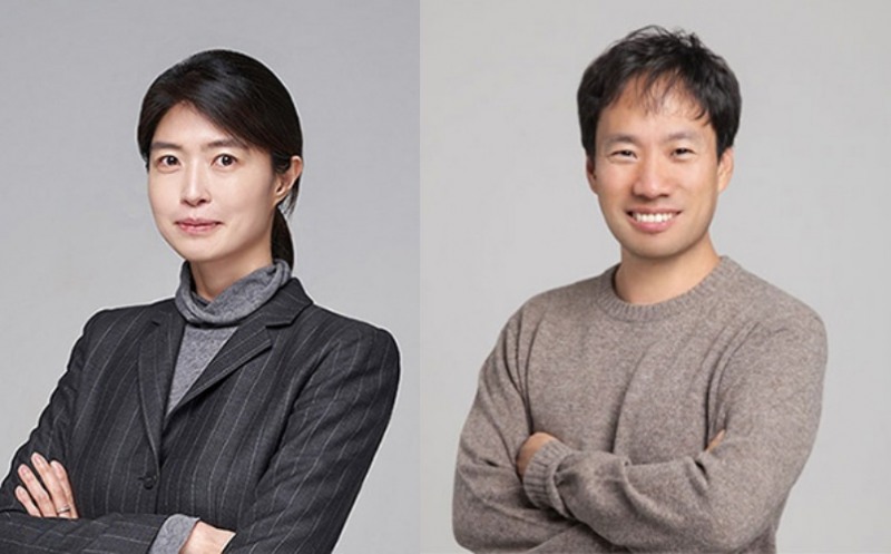 (왼쪽부터) 정신아 카카오 대표이사, 김성훈 업스테이지 대표.