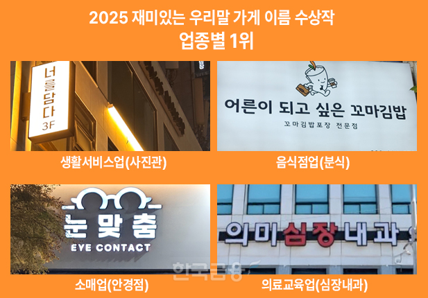 재미있는 우리말 가게 이름 찾기 공모...의미심장내과, 너름담다, 튼튼해짐 등 12개 선정