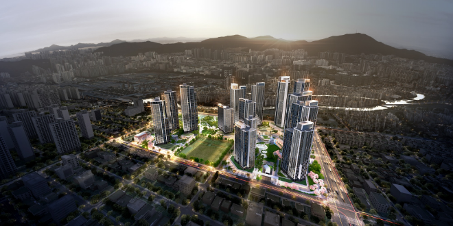 HDC현대산업개발이 지난 20일 인천 굴포천역 도심 공공주택 복합사업의 우선협상대상자로 선정되며 올해 도시정비 누적 수주 4조8012억원을 달성했다(인천 굴포천역 도심 공공주택 복합사업 조감도)./사진제공=HDC현대산업개발