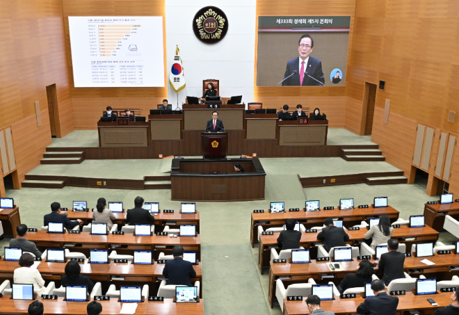 김형재 서울시의원이 지난 24일 제333회 정례회 5차 본회의에서 발언을 하고 있다./사진제공=서울시의회