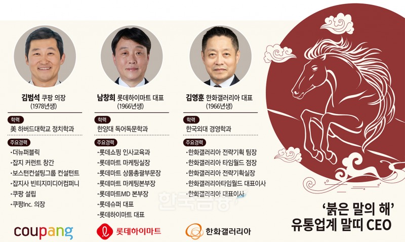 시험대 오른 말띠 유통 CEO…김범석·남창희·김영훈의 숙제