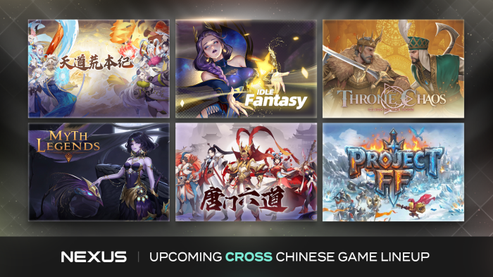 넥써쓰 크로쓰 플랫폼 온보딩 중국게임 라인업. / 사진=넥써쓰