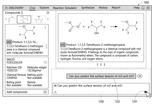 LG AI연구원이 최근 특허 등록을 완료한 '엑사원 디스커버리'의 구동 예시. 엑사원 디스커버리는 비정형 문서 내의 분자 구조를 직접 선택하거나 'm3'나 'm5'와 같은 라벨이나 태그를 활용한 대화를 통해 실험 결과를 도출할 수 있는 플랫폼이다. /사진=LG AI연구원