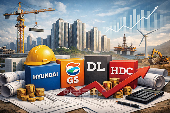 ▲ 현대건설·DL이앤씨·GS건설·HDC현대산업개발 등이 건설경디 둔화 속에서도 긍정적인 성적표를 받아드렸다. 사진 = AI생성 이미지