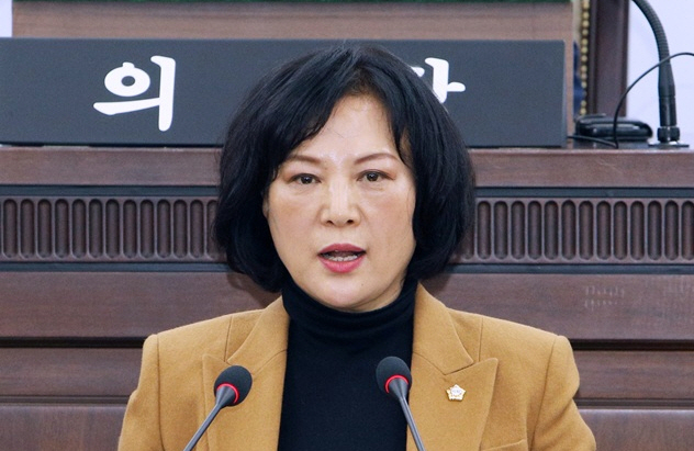 조미정 중구의회 의원이 5분 자유발언를 펼치는 모습./사진제공=중구의회