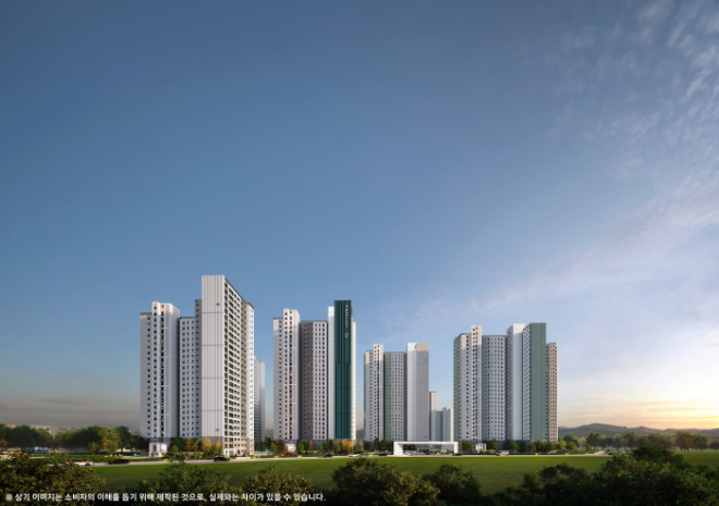 청주 푸르지오 씨엘리체 메인 투시도./사진제공=대우건설