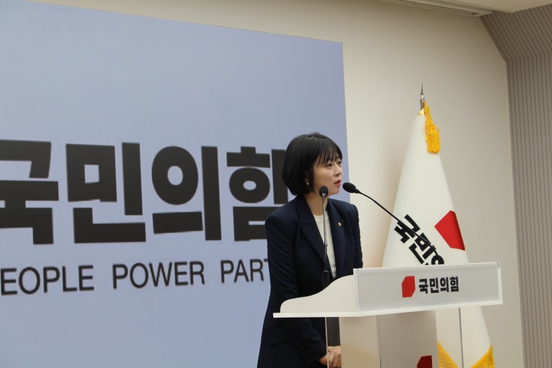 배현진 국민의힘 서울특별시당 공천위원장이 발언을 하는 모습./사진=국민의힘 서울시당