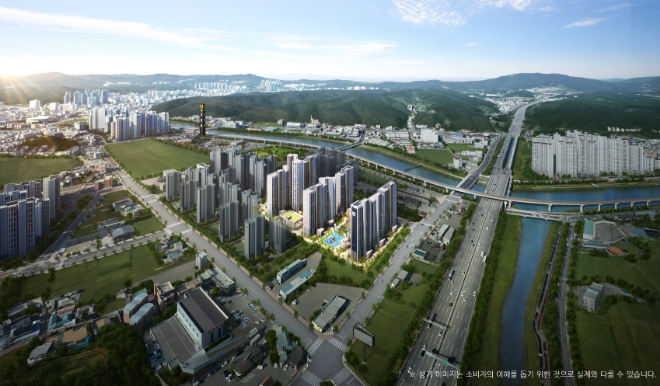 '용인 고림 동문 디 이스트' 항공 조감도./사진제공=동문건설