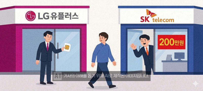 LG유플러스(대표이사 홍범식)가 13일부터 유심 교체를 시작했다. 고객 보안 강화를 위한 조치다. 이런 가운데 SK텔레콤 등 경쟁사 일부 대리점이 LG유플러스 가입자 유치 마케팅에 나서며 시장 과열 조짐도 나타나고 있다. /이미지=생성형AI