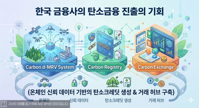 ▲한국 금융사의 탄소금융 진출의 기회 (생성형AI 활용, KIUDA제공)