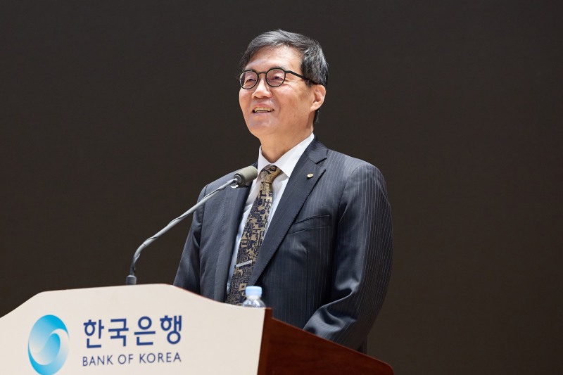 이창용 한국은행 총재가 20일 서울 중구 한은에서 열린 이임식에서 이임사를 하고 있다. / 사진제공= 한국은행(2026.04.20)