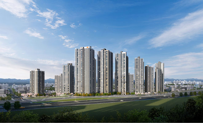 'e편한세상 부천 어반스퀘어' 단지 투시도./사진제공=DL이앤씨