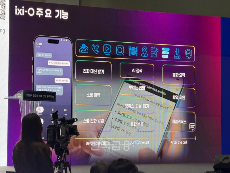 LG유플러스 AI 에이전트 '익시오(ixi-O)' 주요 기능 소개. /사진=정채윤 기자
