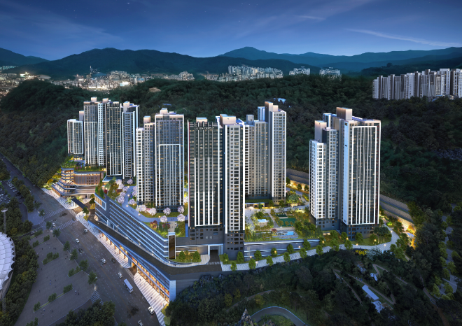 경기광주역 롯데캐슬 시그니처 1단지 야경 조감도./사진제공=롯데건설