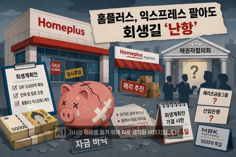 홈플러스의 회생계획안 가결 시한은 내달 4일로 예정돼있다. /사진=생성형AI