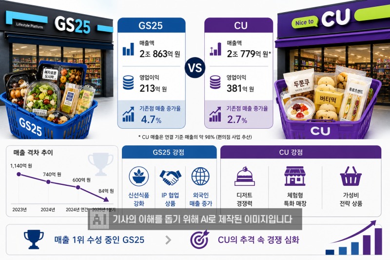 GS25와 CU가 올해 1분기 나란히 수익성이 개선됐다. /사진=생성형AI