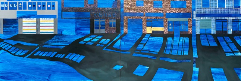김정아 작 '오후' 80x234 cm 캔버스에 아크릴릭 2018.2023.