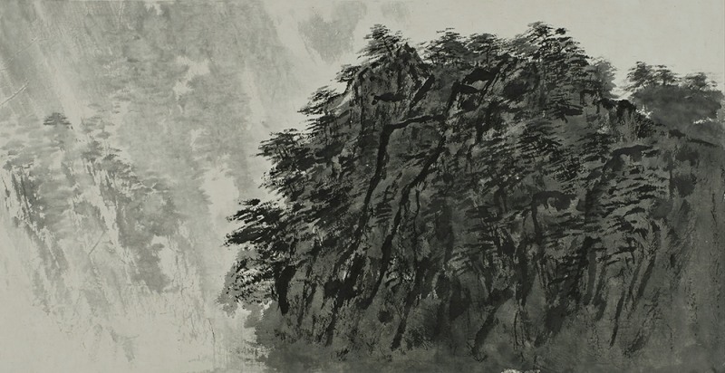 Oriental Mountain, 70x 130cm, Ink on Hanji Paper, 2020