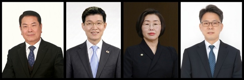 왼쪽부터 장덕준 가선거구 후보, 배동수 나선거구 후보, 장정희 다선거구 후보, 남해석 라선거구 후보./사진=중앙선관위원회