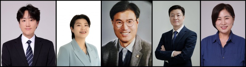 왼쪽부터 허디모데 마선거구 후보, 차해영 바선거구 후보, 장영준 사선거구 후보,최영섭 아선거구 후보(가), 최은하 아선거구 후보(나)./사진=중앙선관위원회