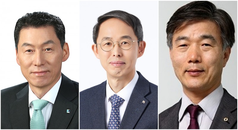 왼쪽부터 장민영 기업은행장, 황기연 수출입은행장, 박상진 산업은행 회장