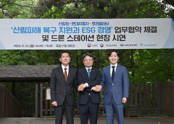현대차, 아이오닉 드론 솔루션으로 산불피해 지역 복원 전개. / 사진=현대차