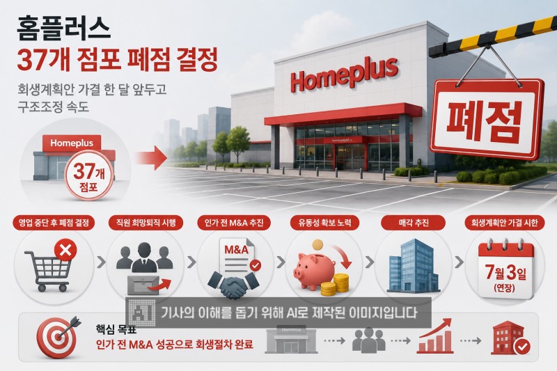 홈플러스가 37개 점포 폐점을 결정했다. /그림=생성형AI