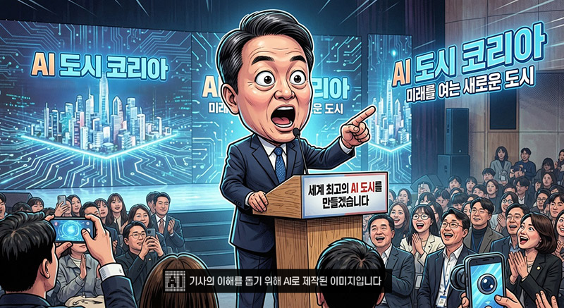 2026년 지방선거에서 각 당의 후보들은 앞다투어 ‘AI’와 ‘AI 도시’를 공약에 넣었다.(이미지=생성형AI활용)