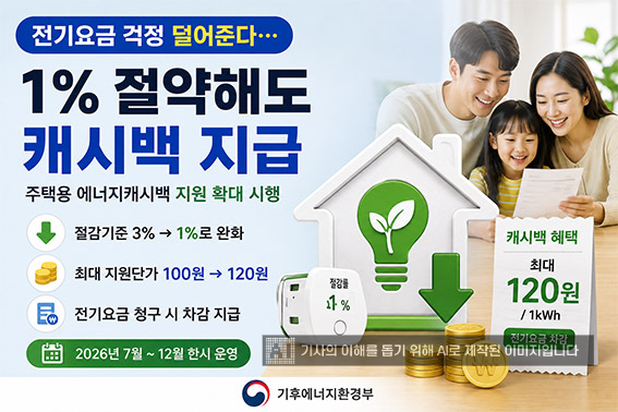 전기 1%만 아껴도 혜택…정부, 에너지캐시백 지원 확대