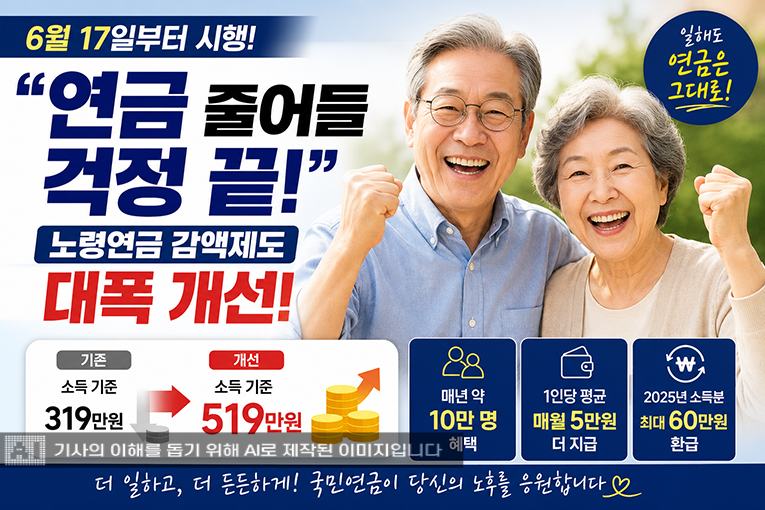 “연금 깎일 걱정 없이 일한다”…월 519만 원까지 노령연금 전액 지급