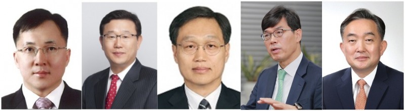 (왼쪽부터) 유재훈 전 금융위 국장, 설인배 전 금감원 부원장보, 박상욱 전 금감원 부원장보, 안철경 전 보험연구원장, 신현준 전 신용정보원장./사진=한국금융 DB