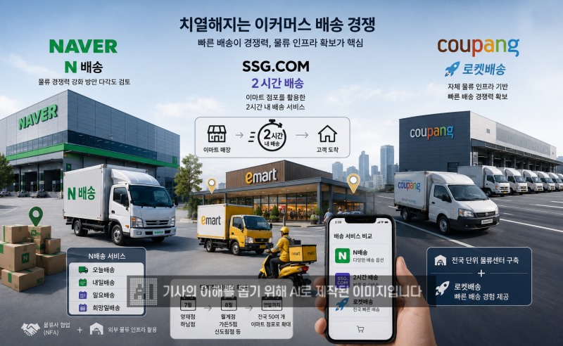 이커머스 업계 배송 경쟁이 격화하는 모습이다. /사진=생성형 AI