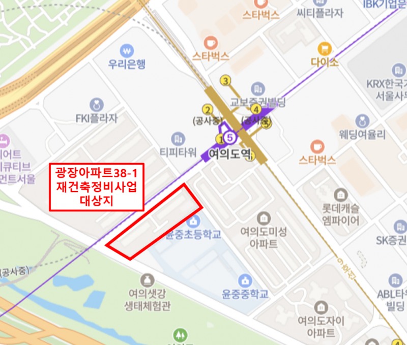여의도 광장아파트 38-1 재건축 정비사업 위치도. /사진제공=서울시 정비사업 정보몽땅