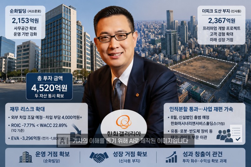 한화갤러리아가 최근 순화동 순화빌딩과 신사 더피크도산 부지를 잇달아 매입했다. /사진=생성형AI