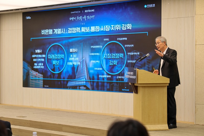 임종룡 우리금융 회장이 하반기 경영전략회의를 진행하고 있다. / 사진제공=우리금융그룹