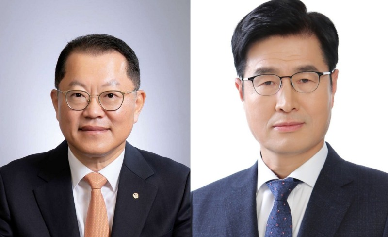 김희철 한화오션 대표(왼쪽), 이상균 HD현대중공업 대표. /사진=각사
