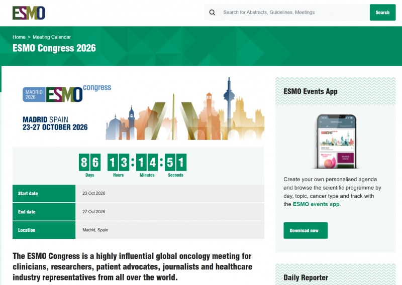 ESMO 홈페이지 캡처. /사진=ESMO 홈페이지