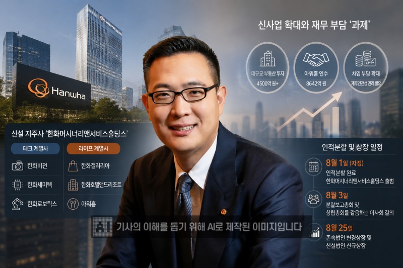 김동선 부사장이 이끄는 한화머시너리앤서비스홀딩스가 오는 8월1일 출범한다. /사진=생성형AI