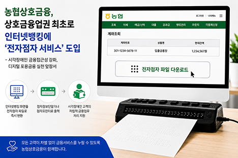 농협상호금융, 상호금융 최초 ‘전자점자 서비스’ 도입…디지털 포용금융 확대