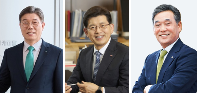 (왼쪽부터) 황병우 iM금융그룹 회장, 빈대인 BNK금융그룹 회장, 김기홍 JB금융그룹 회장 / 사진제공 = 각 사