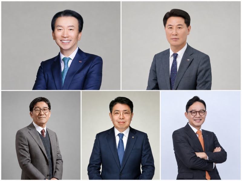 (왼쪽 위부터) 김성주 BNK부산은행장, 김태한 BNK경남은행장, 박춘원 전북은행장, 정일선 광주은행장, 강정훈 iM뱅크 행장 / 사진제공 = 각 사